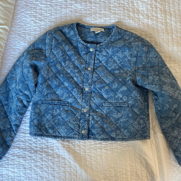 Rachel Zoe denim quilted jacket - Picture 2 of 6